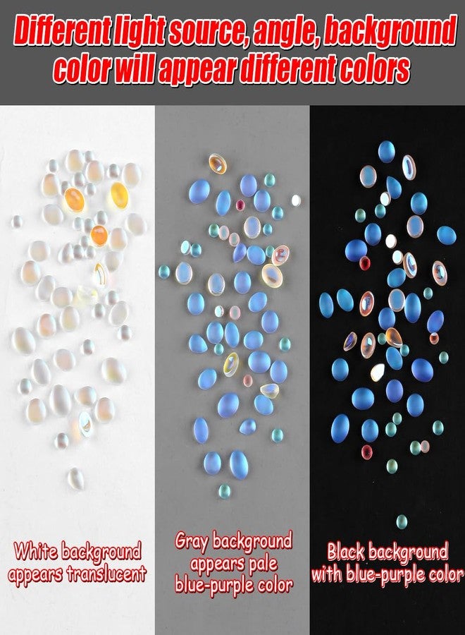 Dornail 50Pcs Mix Shape Size Translucent Blue Tears Nail Rhinestones for Crafting Nail Charms and Gems 50Pcs Gold Frame Charms for Nails Design Circular Droplet Nail Crystals Nail Diamonds Nail Accessories - Image 2